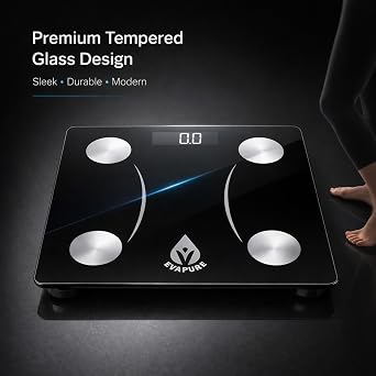 Smart Bluetooth Bathroom Scales – Body Weight, Body Fat & BMI Digital Scale with App – Muscle Mass, Visceral Fat & Health Tracking – iOS & Android Compatible