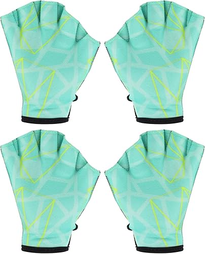 PATIKIL Guantes acuáticos de natación guantes de natación con malla de impresión de resistencia al agua accesorios de entrenamiento para natación y
