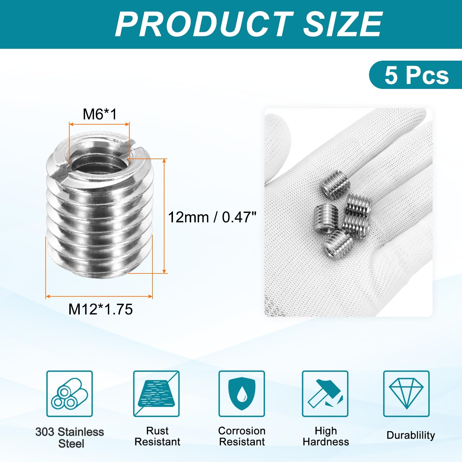 PATIKIL Thread Adapters Sleeve Reducing Nut - Image 2