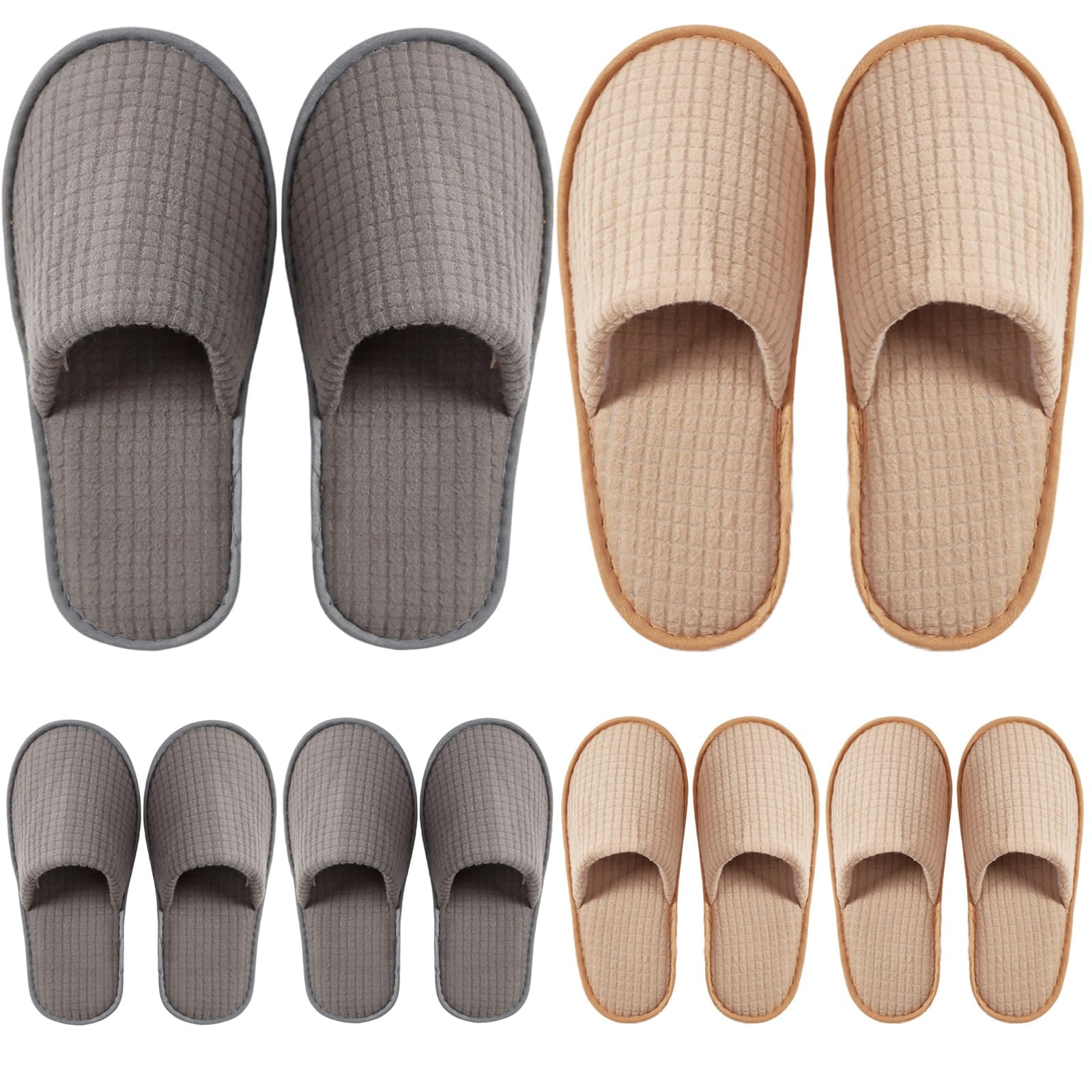 6-12 Pairs Disposable Slippers for Guest,Non Slip Spa Slides,Unisex