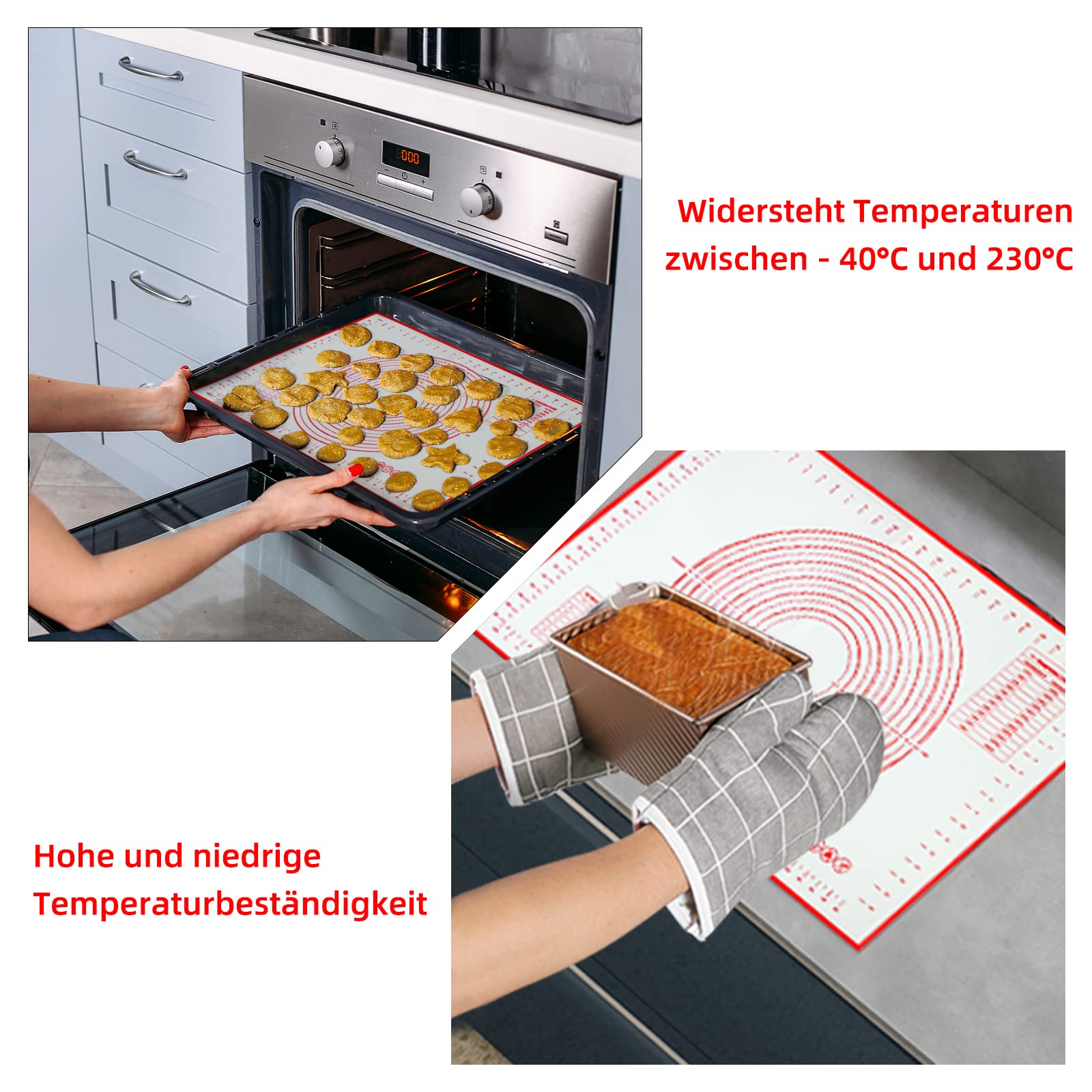 Tapis De Cuisson En Silicone Antiadhésif - 40x60 Cm - Réutilisable, Lavable Au Lave-vaisselle - Pour Four Et Pâtisserie