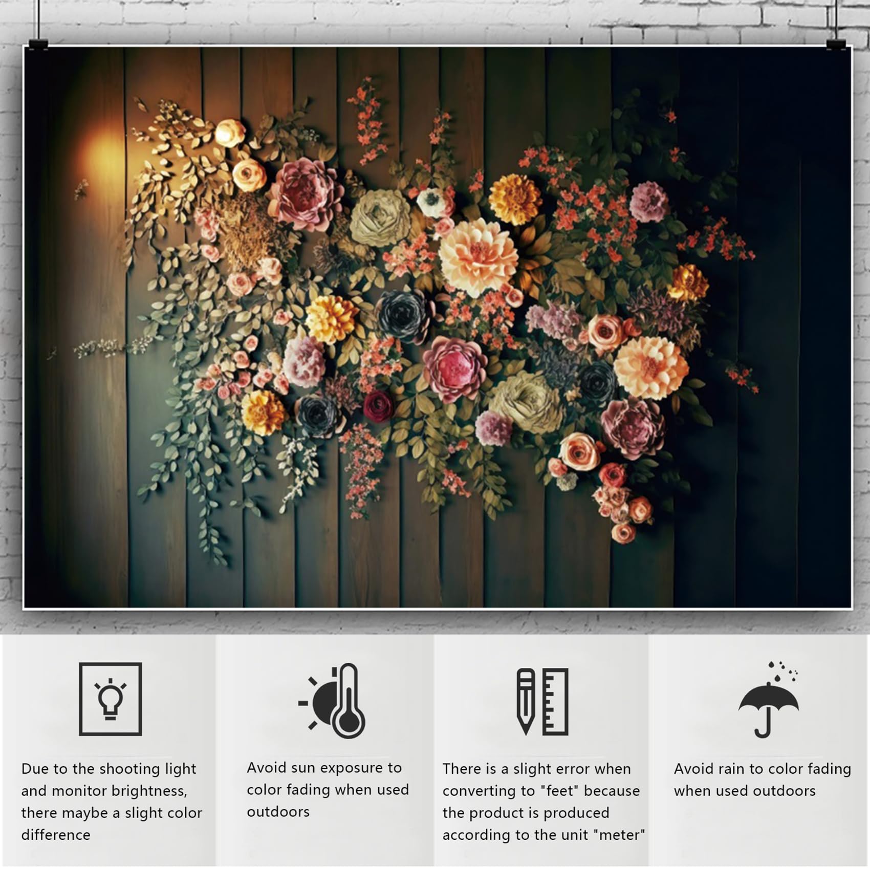 YongFoto Elegant Retro Bloom Flower Wall Backdrop 7x5ft Spring Green Plant Climbing Vines Floral Photography Background Bridal Shower Wedding Party Banner Room Decor Portraits Photoshoot Wallpaper: 6ftx4ft Style 2