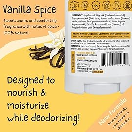 MONA BRANDS 100% Natural Deodorant for Kids | For Girls & Boys | Sensitive Skin | No Baking Soda | No Aluminum | Vegan, Non-GMO, Gluten and Cruelty free (VANILLA SPICE 1.76 Oz)