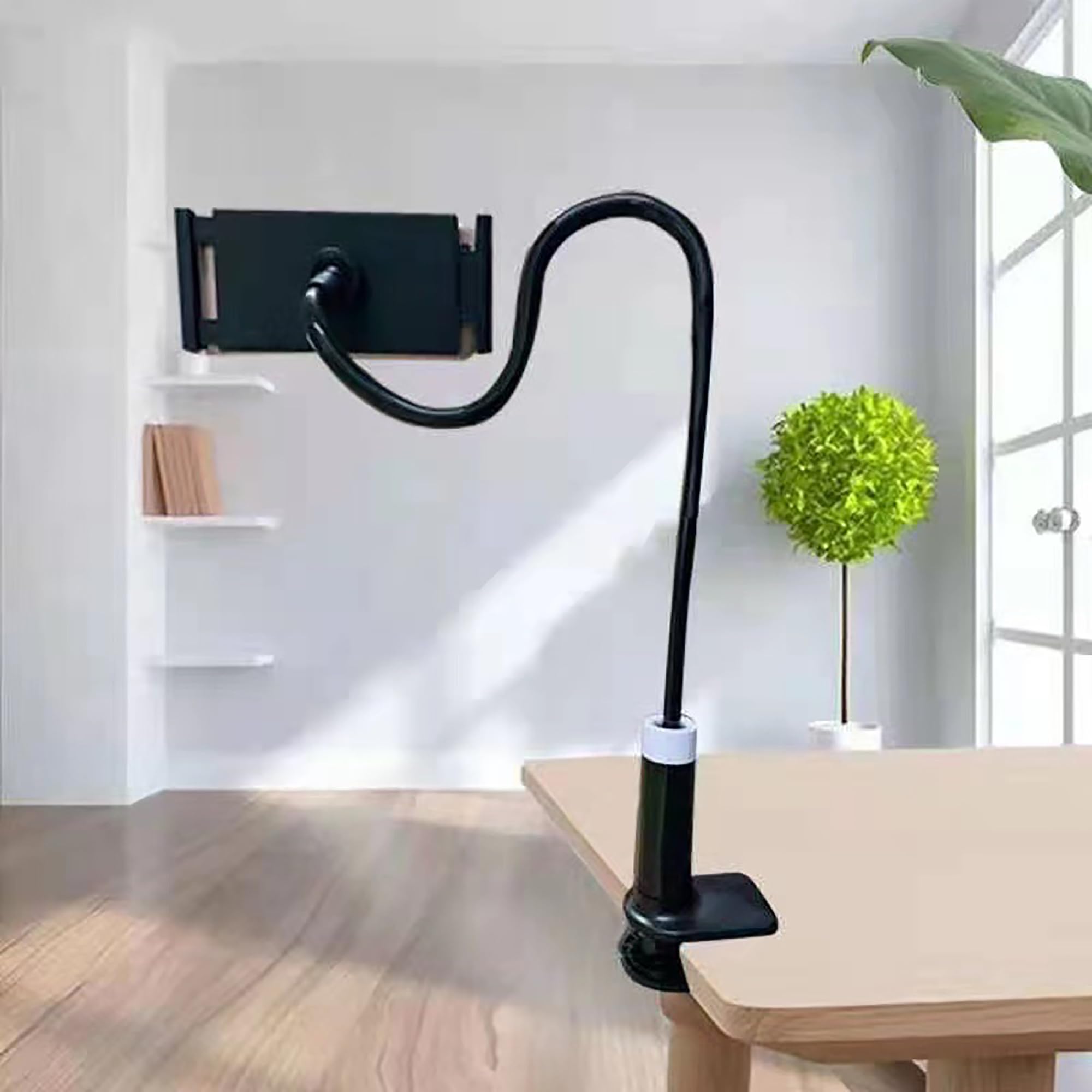 Telefonhalterung, Universal, um 360 ° drehbar, mit flexiblem Schwanenhals, Langer Arm, für iPhone 12 Mini, alle Smartphones (schwarz)