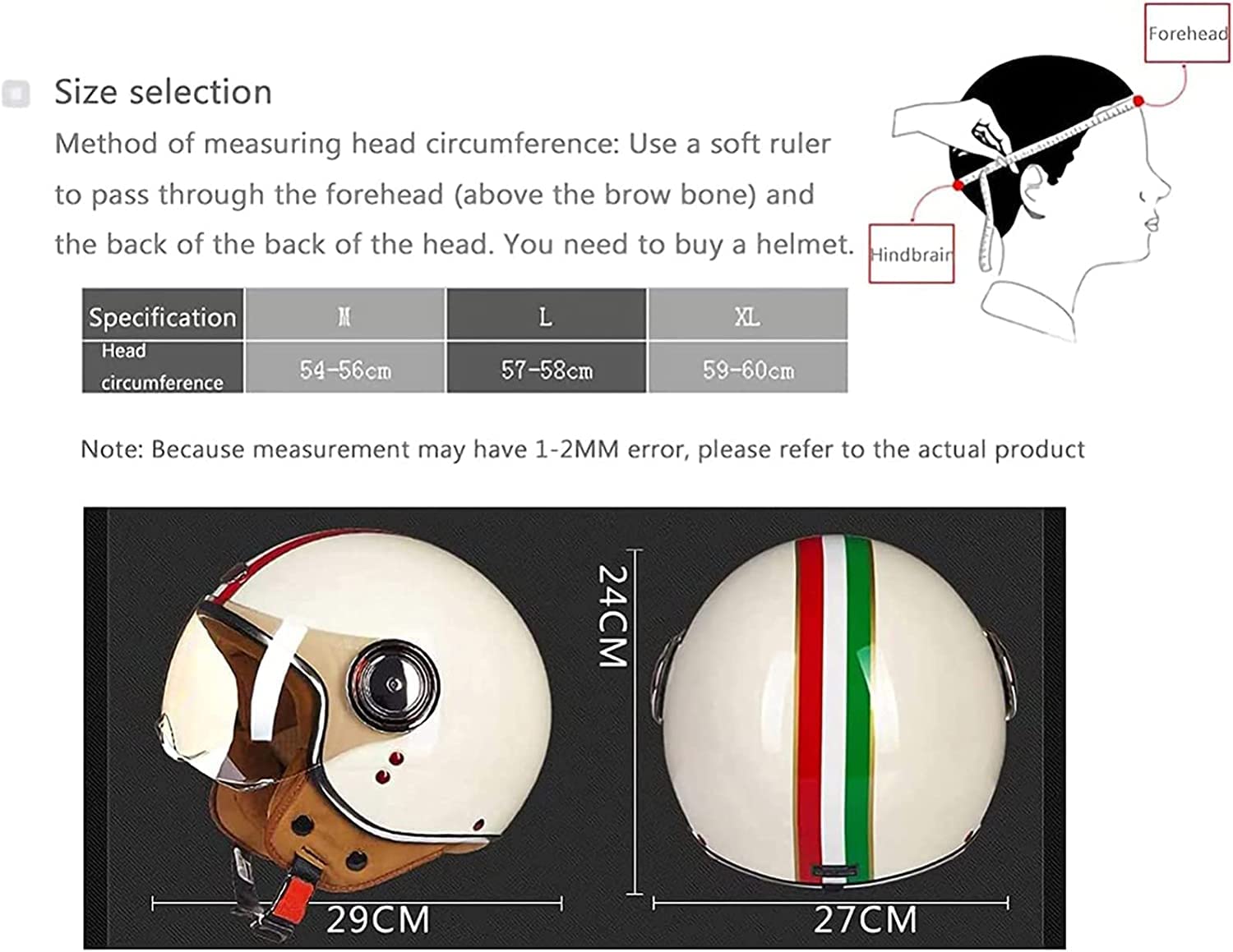 Casco Moto Jet Vintage Casco De Patinete Eléctrico Casco Moto De Scooter ECE Homologado para Mujer Hombre Adultos con Visera