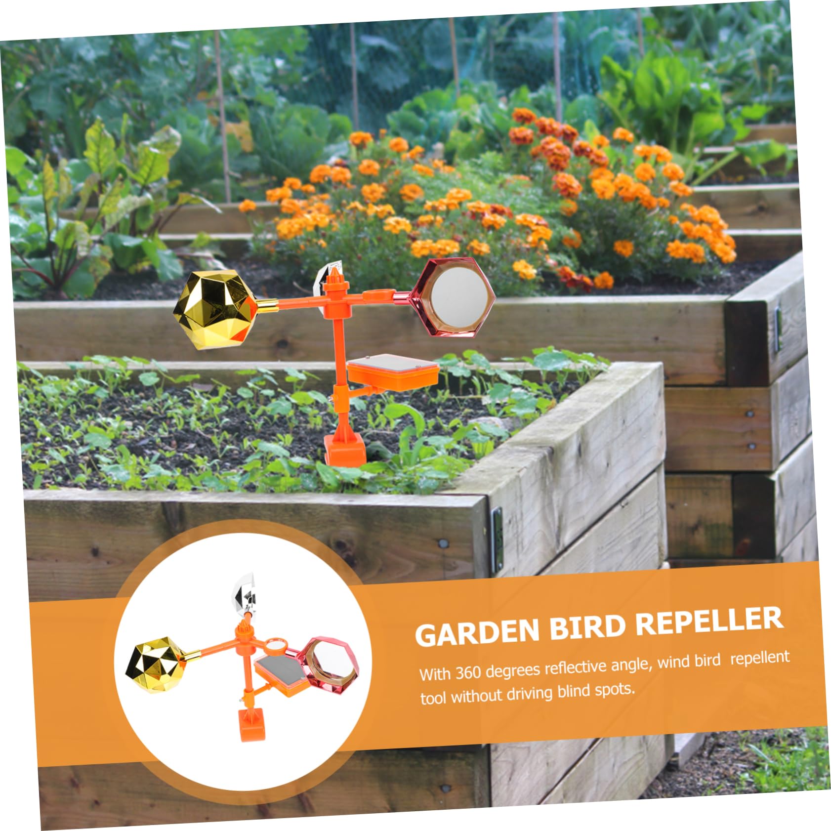 Yardwe 2 Piezas de Reflectante Exterior Cuervo halcón espantapájaros Paloma ahuyentador de pajaros Solar pajaros pájaros para el jardín Impermeable el plastico