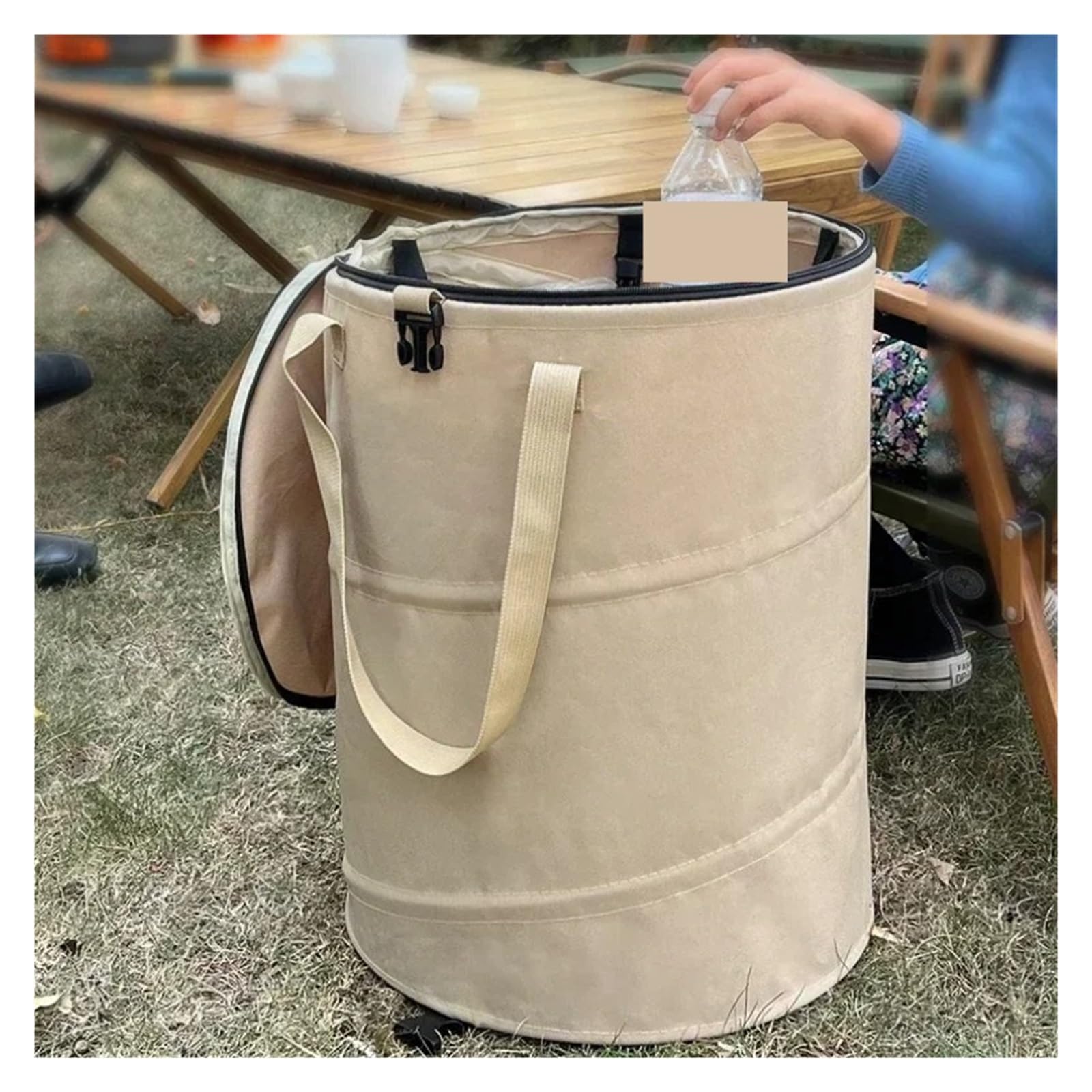 Poubelle Voiture Poubelle Camping en Plein Air Boîte Rangement Multifonctionnelle Pliable Panier À Vêtements Sales Grande Capacité Mini Poubelles Voitures(S- Black)