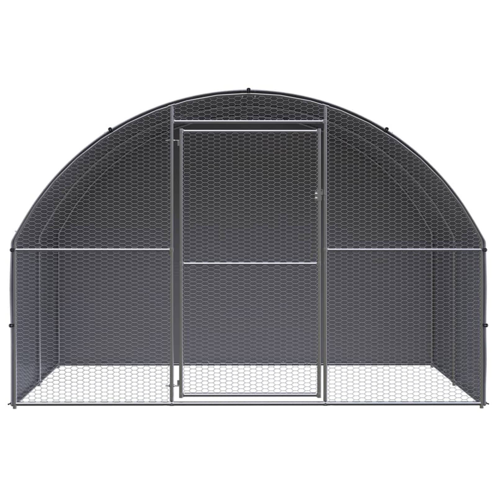 Festnight Gallinero de Exterior Grande 3x2x2 m con Tejado de Tela Oxford Perrera de Exterior con Toldo Jaula de Acero Galvanizado para Gallinas Conejos Aves de Corral Plata