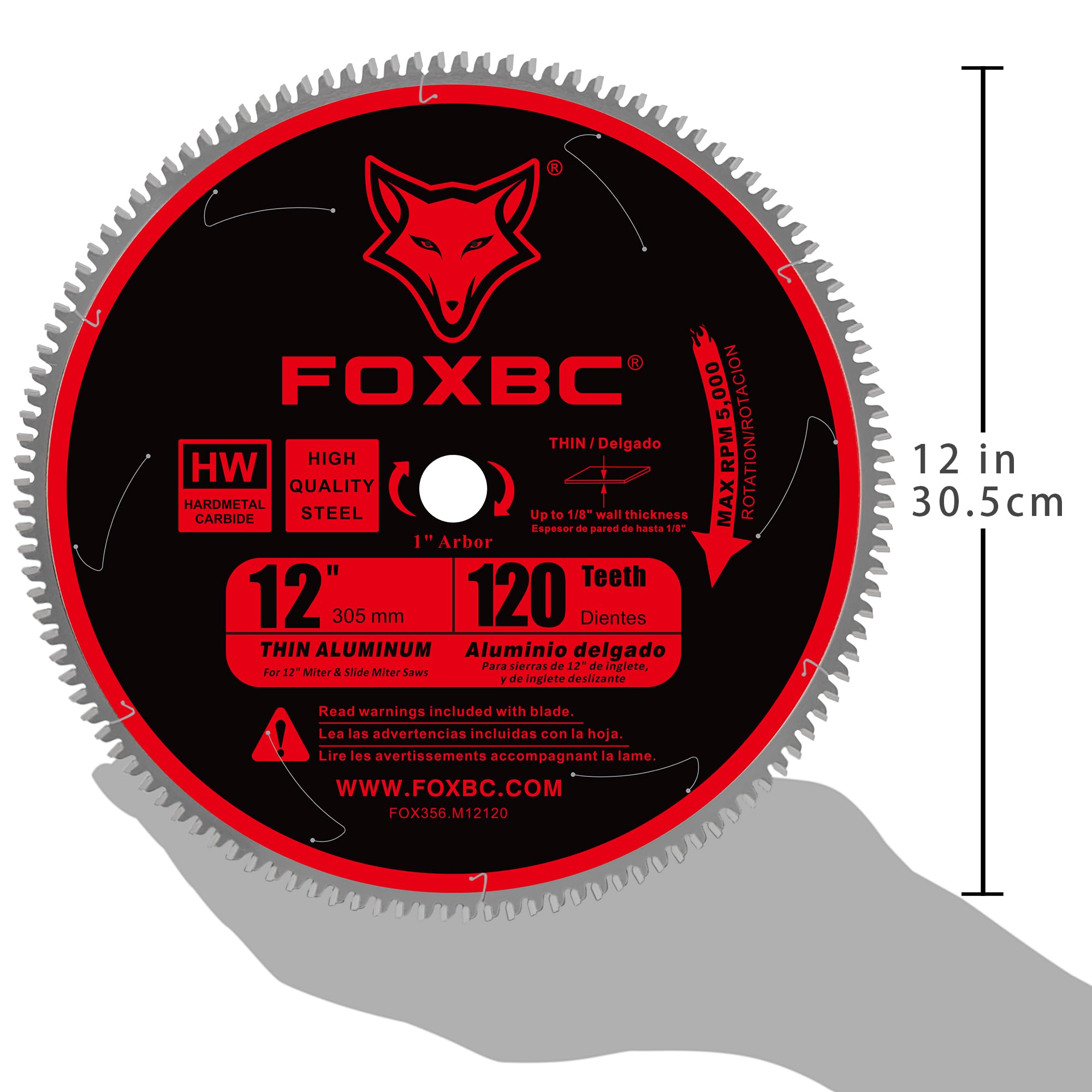 FOXBC 12" Aluminum Cutting Saw Blade - Metal & Copper -3