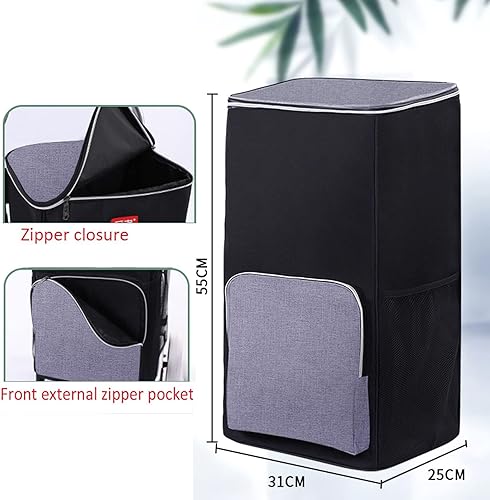 Miniatura 2 de Bolsa de repuesto para carrito de compras, bolsa de repuesto impermeable, con bolsillos laterales y bolsillo frontal, bolsa de almacenamiento 43L, 4
