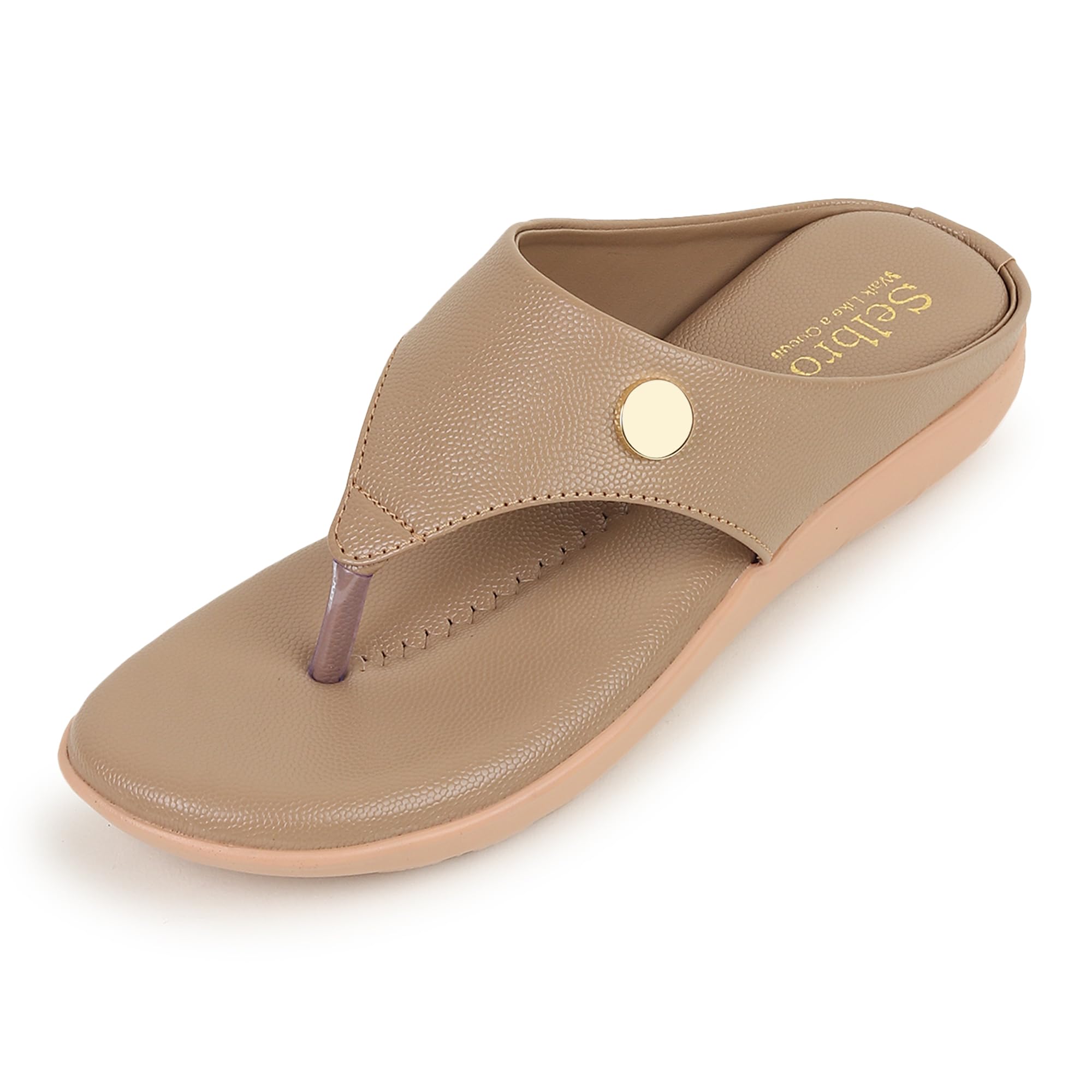 Women's Stylish Fashionable Flat-Heeled Simple Sandal Slippers For Girl's & Women's- 1 Inches heel SLP-42-image-38