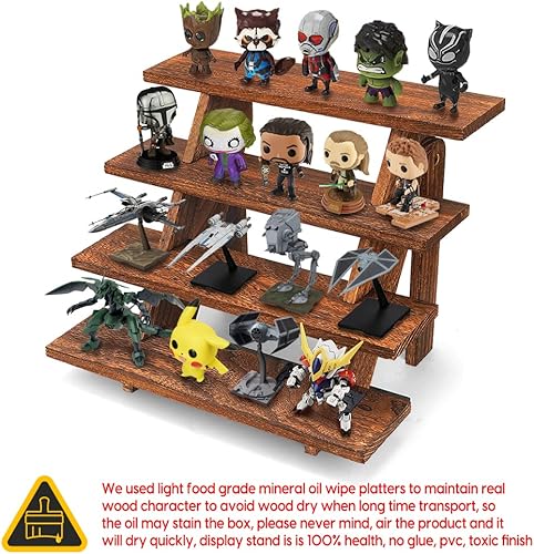 Miniatura 7 de Manspdier Soporte de exhibición de madera para cupcakes de madera, sin herramientas, elevadores rústicos para exhibición, ideal para manualidades