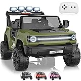 Hikole 24V Powerful Ride on Toys for Big Kids 4-8, XL Electric Car 2 Seater w/Remote Control, 4WD/2WD Switch, 22'' Spacious Seats, Bright LED Light, Extra Storge, Bluetooth & MP3, 3 Speeds, Green