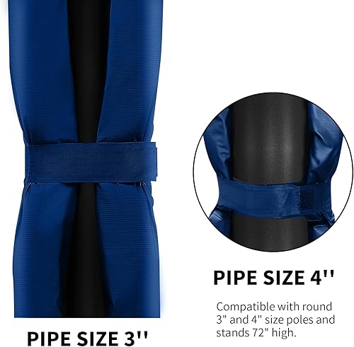 Miniatura 42 de PROGOAL Almohadilla redonda universal para bastones de baloncesto de 3 a 4 pulgadas, duradera, resistente a la intemperie, impermeable, para Negro