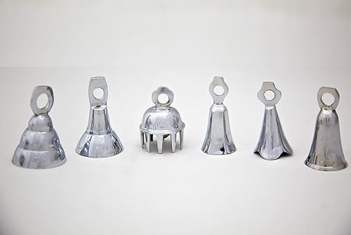 Una docena de 2.5" Alto Varios Diseño de campanas de latón chapado en cromo con timbre boda favorece uso de muchas
