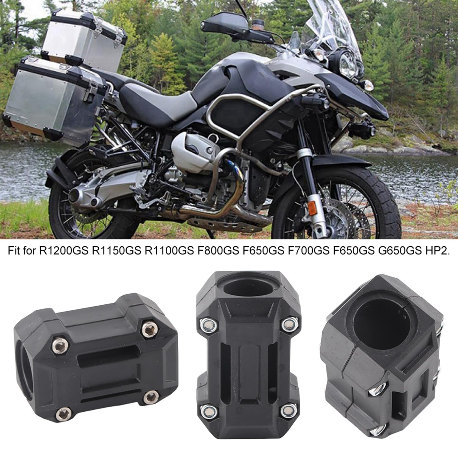 Motorcycle Crash Protector, 5 pares de protección de motor de motocicleta, decoración de protección de bloque de parachoques 22/25/28mm, apto para R1200GS R1150GS