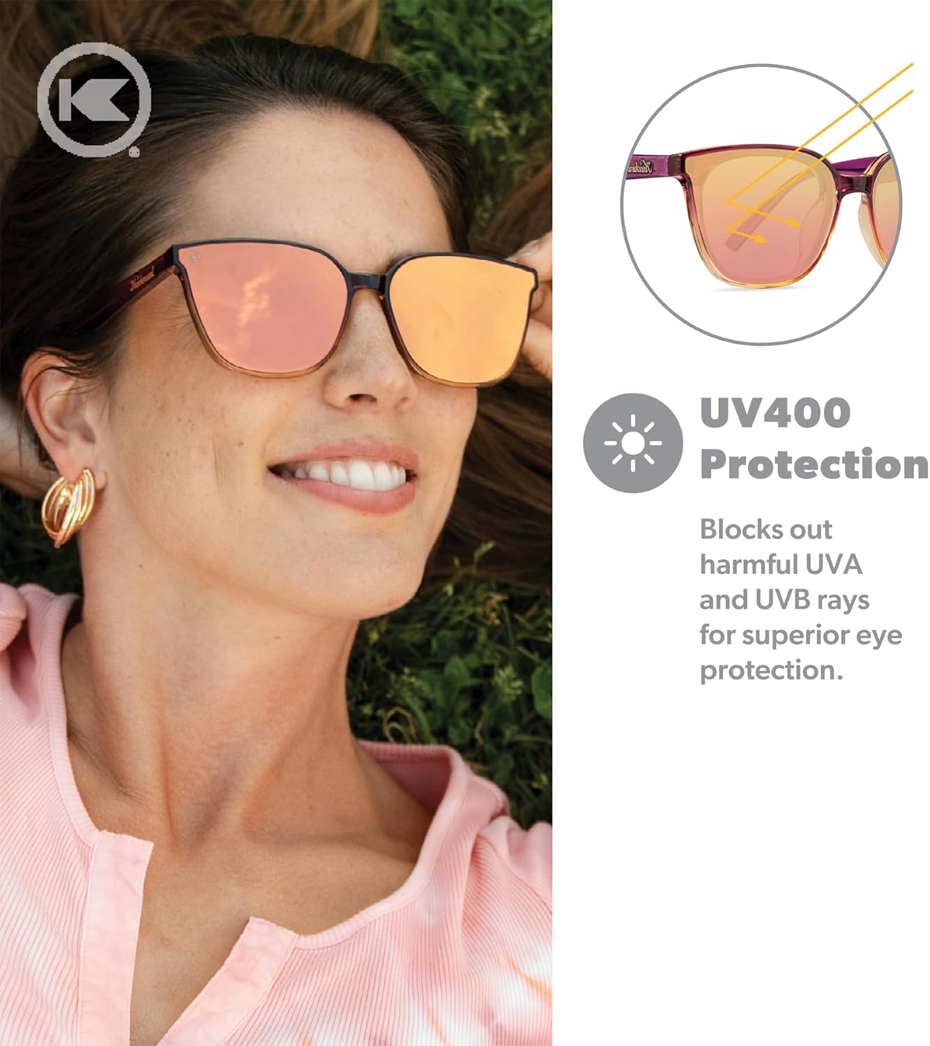 Knockaround Cloud Catchers Polarized Sunglasses for Women & Men - Cat Eye Sunglasses - UV400 Protection - Image 3