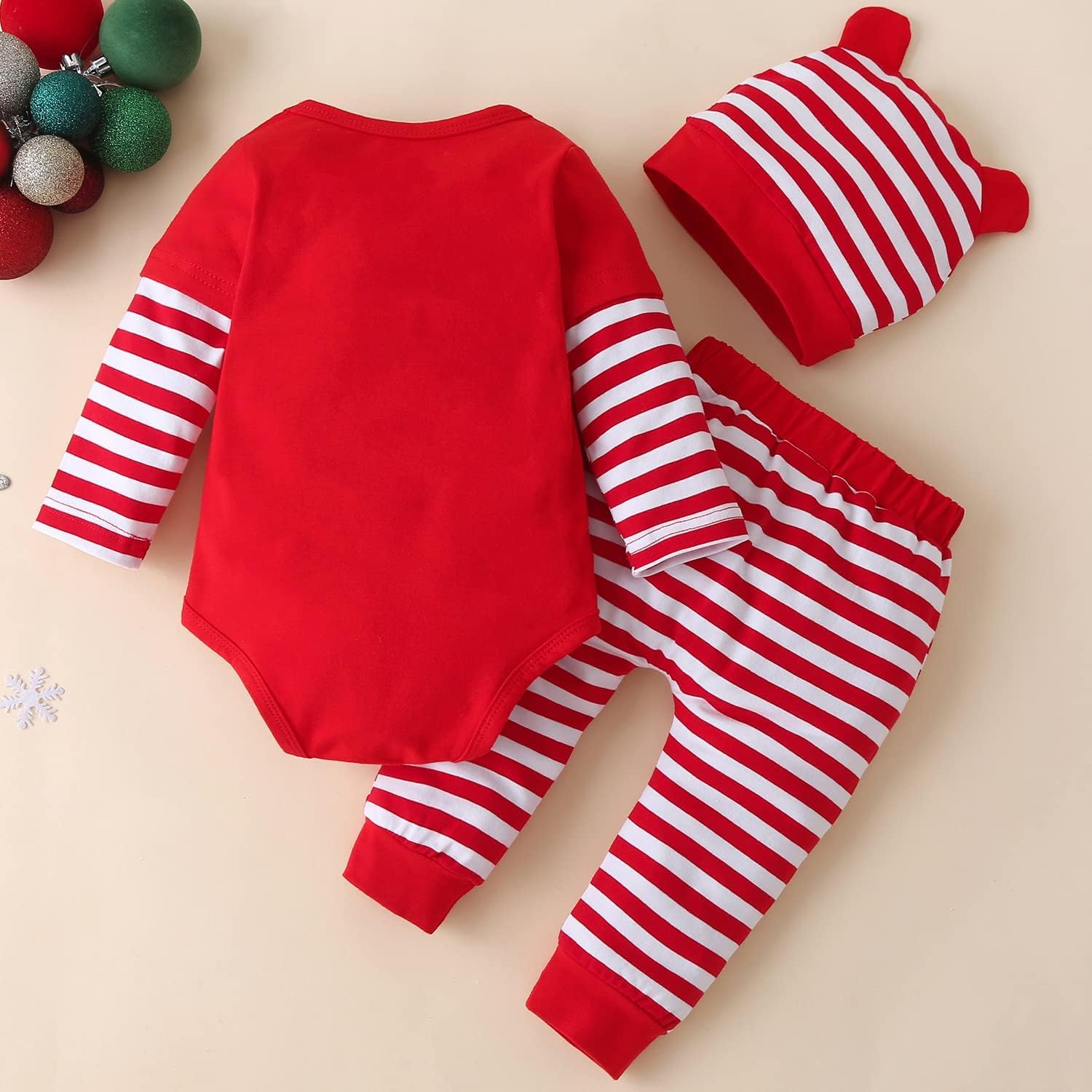 Fullfamous My First Christmas Baby Girl Boy Clothes Outfits Red Christmas 3-6 months - Image 3