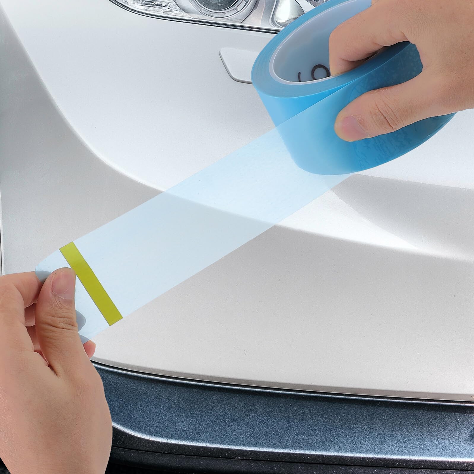 Nastro Mascheratura Pet 5 Pezzi 0, 06mm per Verniciatura Auto | Lunghezza 50m, Adatto a Manutenzione e Spruzzo, Aderisce alla Curva della Carrozzeria Colore Casuale