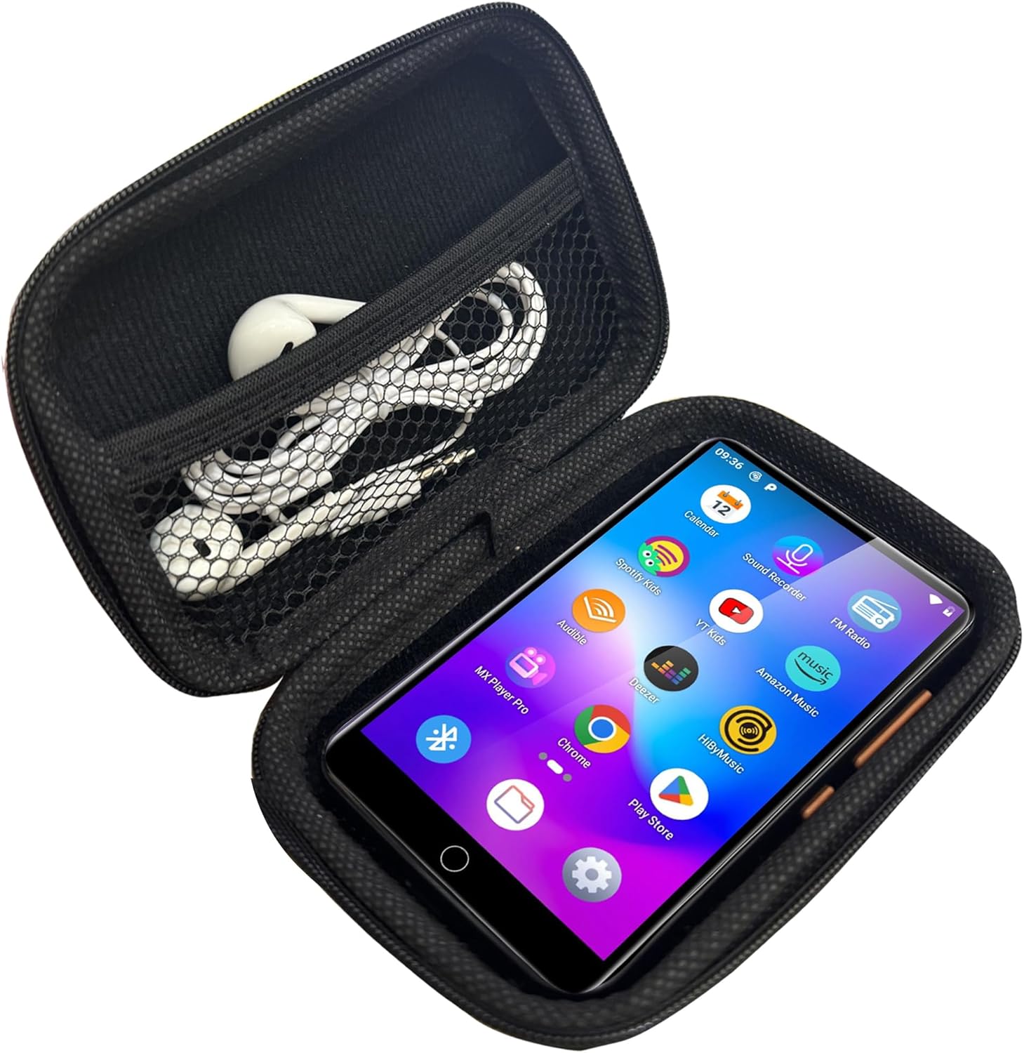 Compatible with Fanvace MP3 Player Case, Lamshaw Hard Shell Travel and Storage Case Carrying Case Compatible with Fanvace M31, M32 4 Inch MP3 Player (Black)