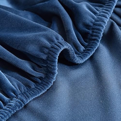 Miniatura 7 de MIFXIN Juego de 2 fundas para silla de alas, de terciopelo, elásticas, con respaldo de ala, funda de cojín, suave, lavable, protector de muebles