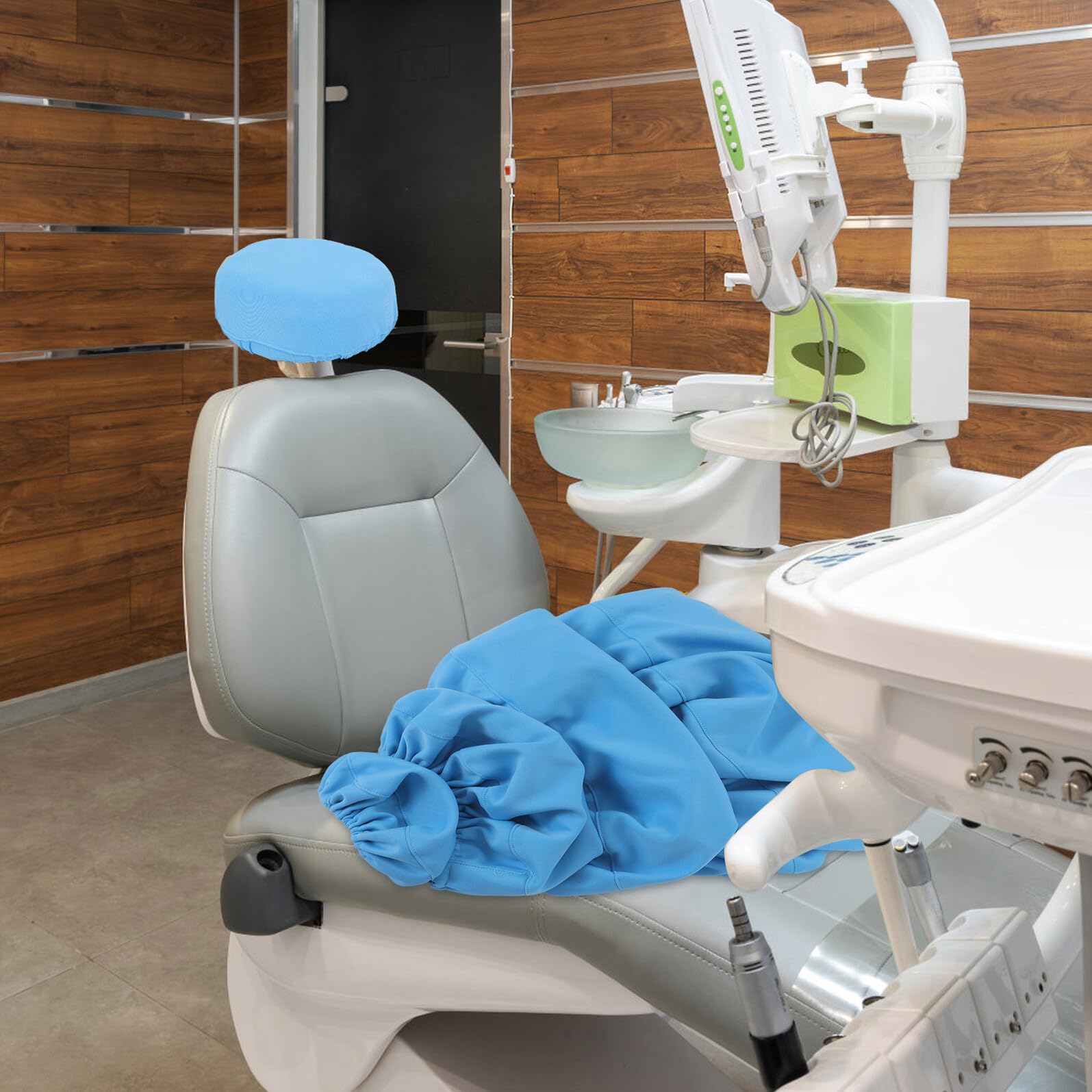 GALPADA 4 Pezzi Set di Coprisedia Elasticizzati per Poltrona Odontoiatrica Lavabile con Copriseduta e Copri Schienale per Studio Dentistico e Clinica