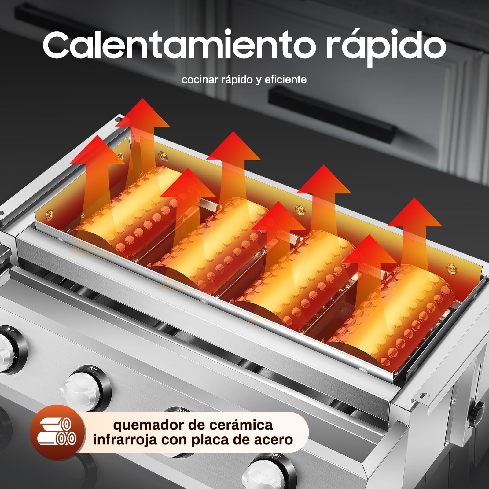 Barbacoas de gas natural, sin humo, barbacoa de mesa, barbacoa desmontable, barbacoa de camping, barbacoa de camping con depósito de aceite, para patio trasero, jardín, terraza, balcón, 58 x 40 x 20