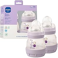 Vista 12 de MAM Biberón ventilado de cuello ancho anticólicos de fácil arranque de 5 onzas, pezón de flujo lento, reduce los gases cólicos y el reflujo, fácil