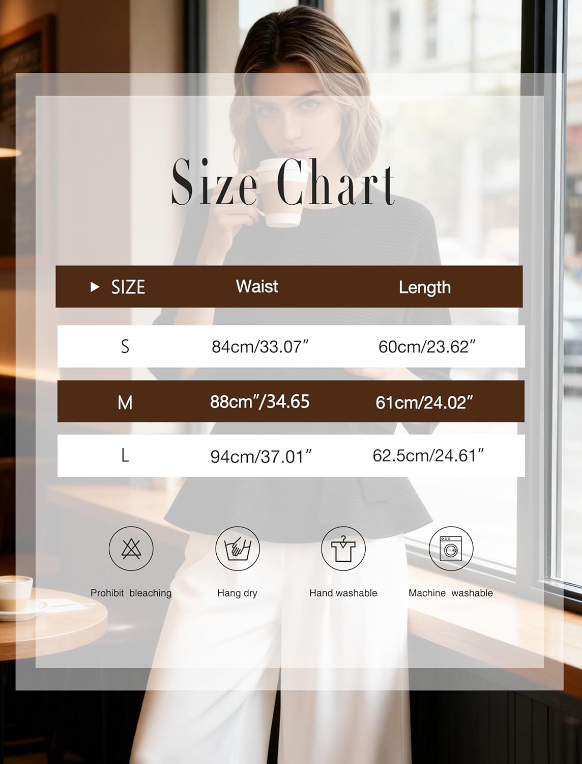 Women Peplum Ribbed Knitted Pullover Sweaters Fall Dressy Causal Crewneck 3/4 Sleeve Jumper Tops with Belt - Image 7