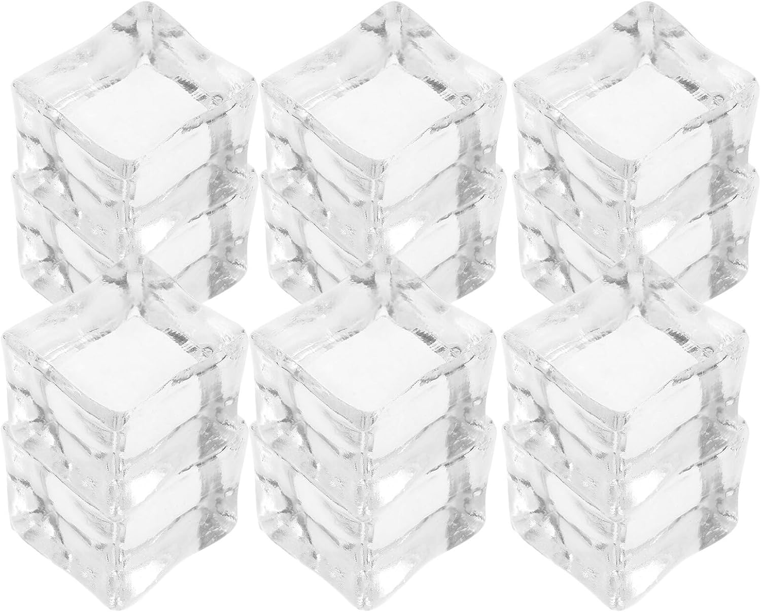 PRETYZOOM 100pcs 1-inch Faux Ice Cubes Reusable Plastic Fake Crushed Ice for Vase Fillers Photo Props Wedding Party Decorations