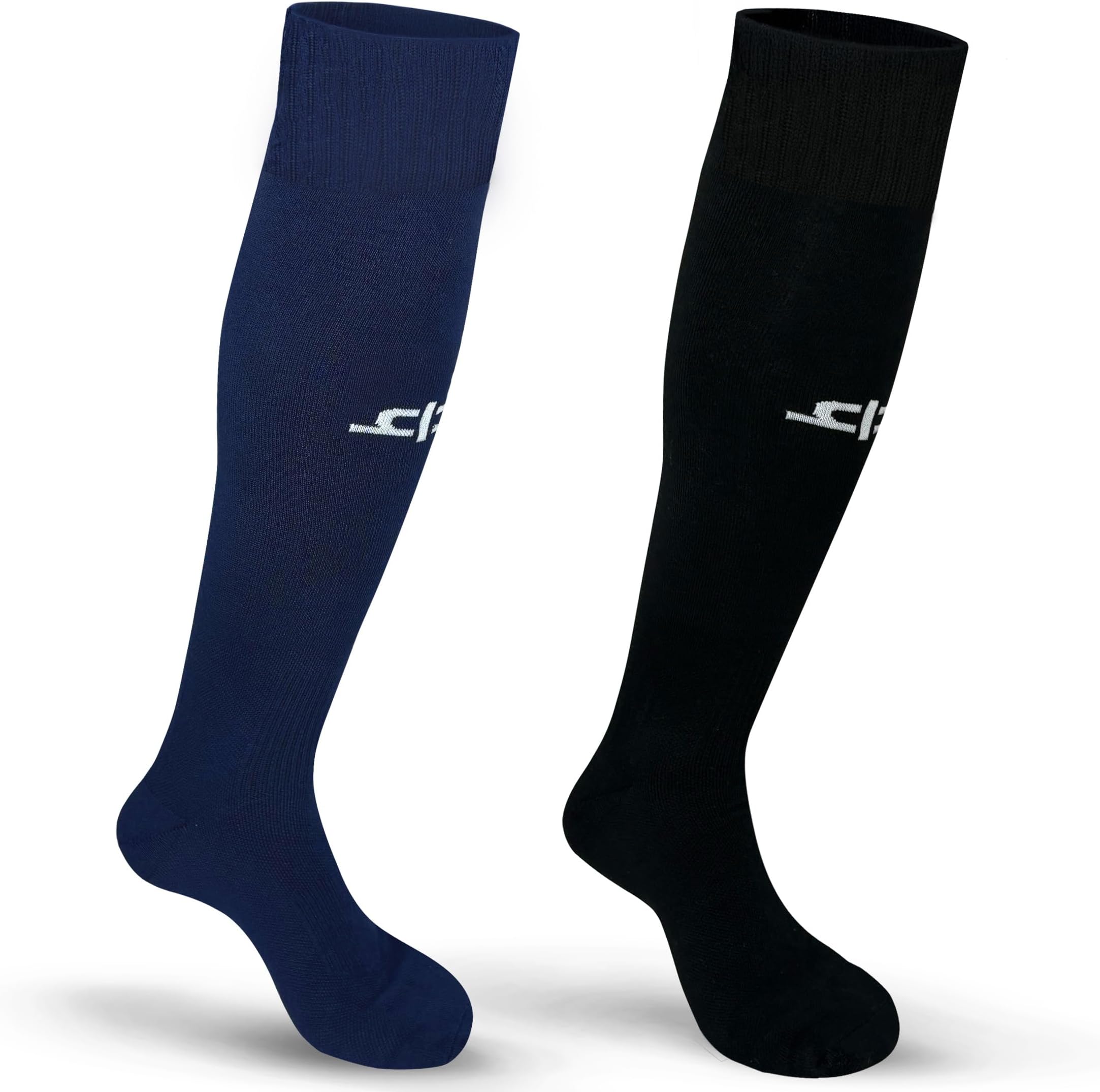 Bamboo Football Socks For Men & Women, Odour Free, Superior Grip & Cushioned Base, 3X Softer Than Cotton Stockings - Knee Length, Black