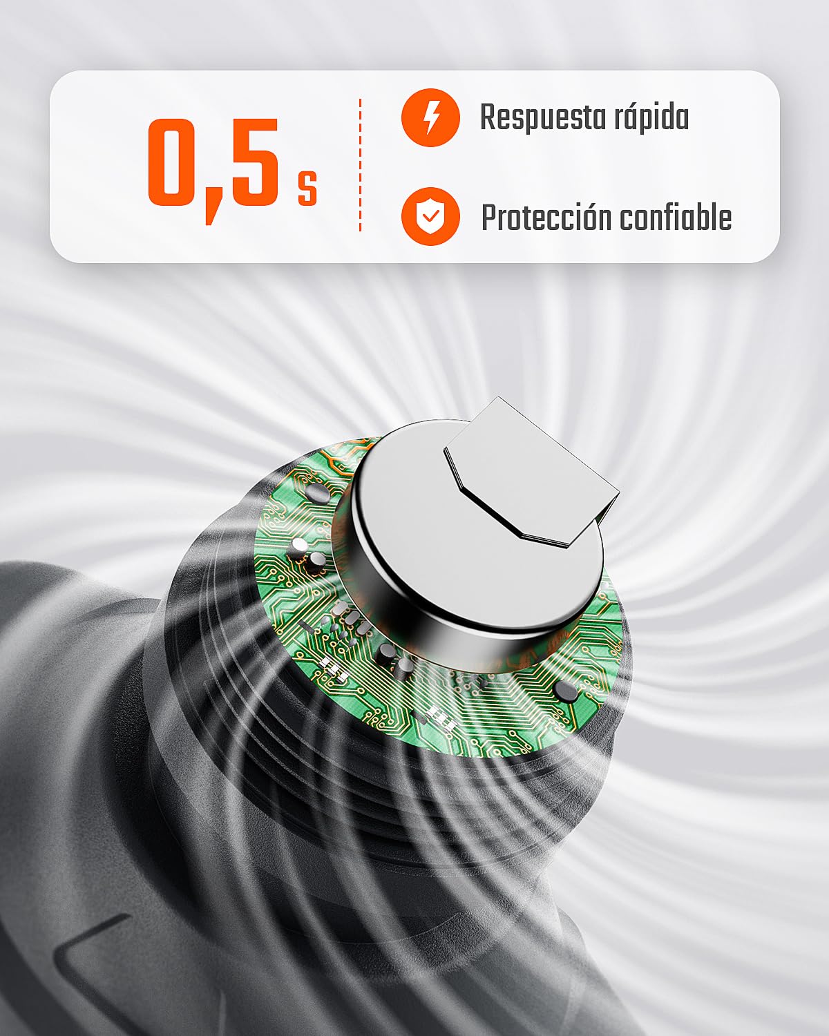 Detector de Monóxido de Carbono TopTes CT-300, Detector de CO con Alarma Visual y Sonora, 0-5000PPM, Alarma de CO, Pantalla LCD para Hogar, Coche, Camping y Viajes (Incluye 3 Pilas) - Naranja