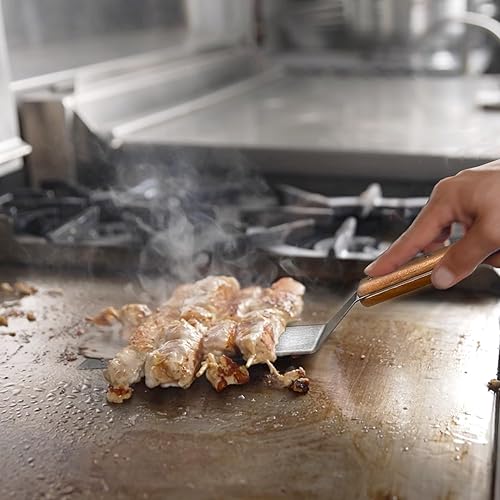 Miniatura 8 de Espátula de metal de acero inoxidable, espátula de plancha de 3 x 8 pulgadas de largo, raspador de hamburguesas  aleta para panqueques  espátula