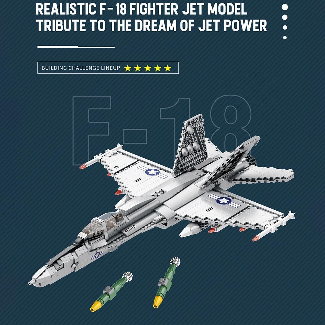 Amazon.com: FULHOLPE F-18 Hornet Strike Fighter Building Blocks