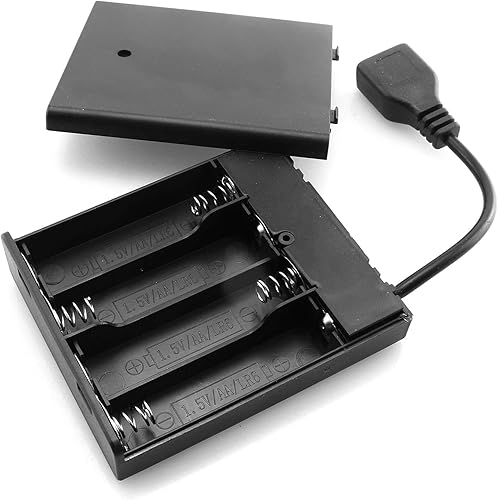 Miniatura 3 de DGZZI USB hembra Socket 4 AA caja caja de batería titular con interruptor ON-Off