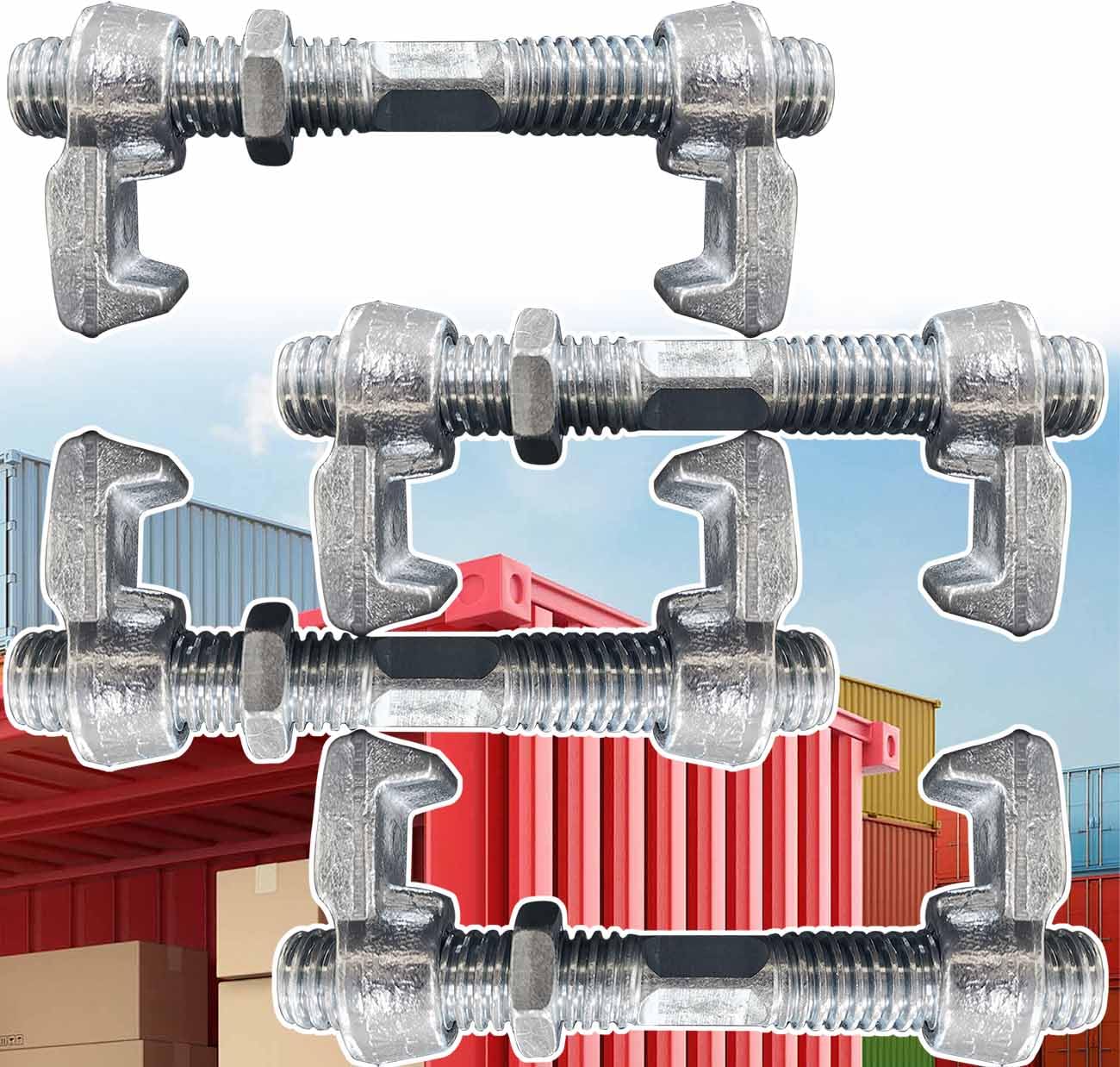 4 Pack Shipping Container Bridge Fitting Clamp/ 280 mm Galvanized Screw Clamp by Container Nut/Rail Shipping Container Accessories Wheels Kit/to Connect Shipping Containers Together… 4 - Pack - 280mm