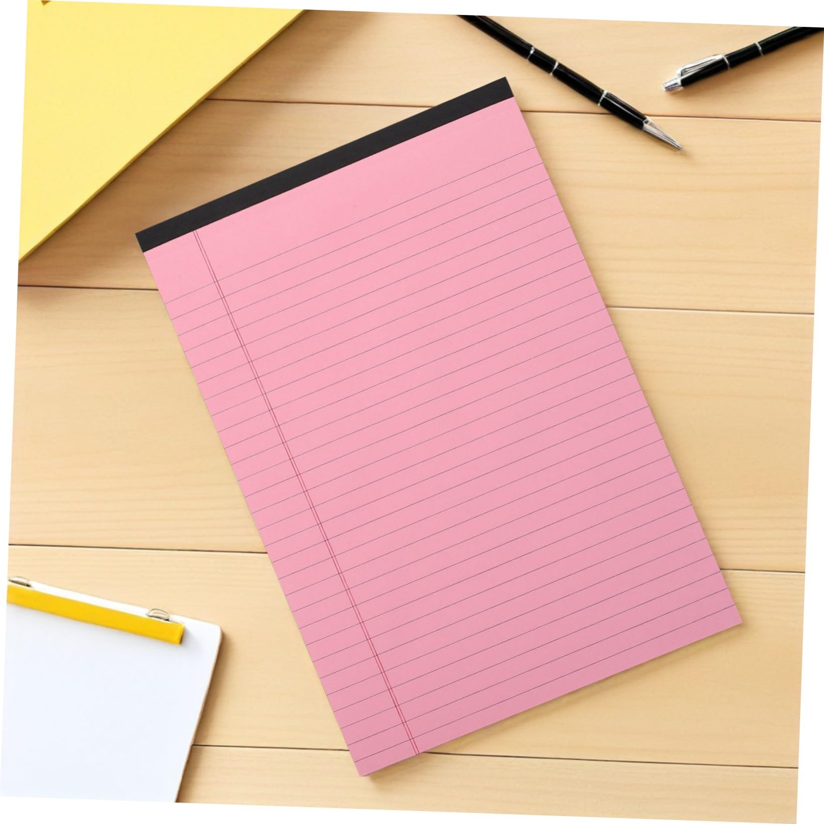 Angoily 4 Stück Rosa A4 Notizbücher mit Linierten Seiten und Abreißbarem Papier Horizontal im Querformat für Büroarbeit und Schule Praktisches Schreibheft mit Geteilten Spalten