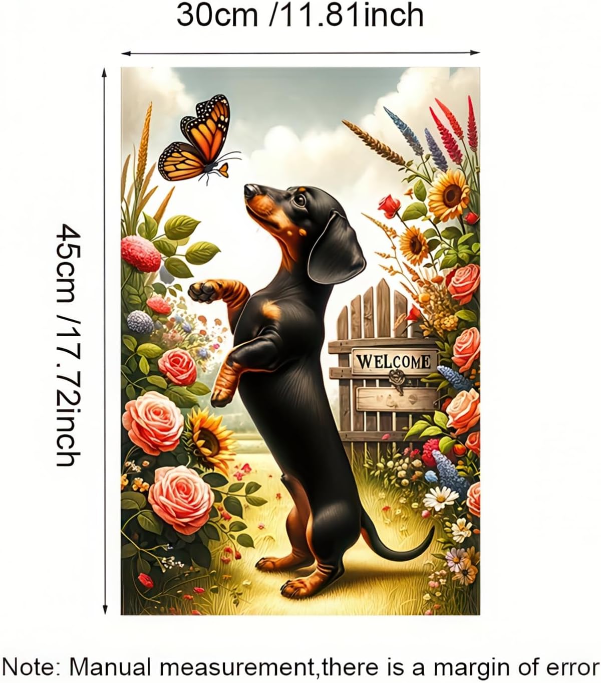 Spring Garden Flag Dachshund Garden Flag Double Sided 12x18 Inches Spring Summer Yard Flag Seasonal Holiday Lawn Yard Flag Flower Puppy Flag Outdoor Indoor Welcome Decoration - Image 5
