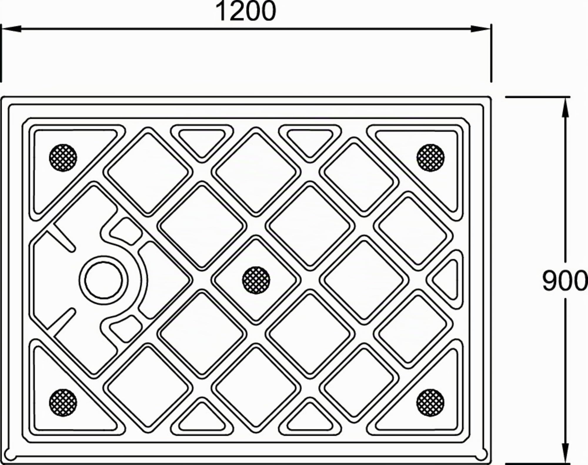 Receveur de douche 120 x 90 JACOB DELAFON Gaspard extra-plat céramique bonde à gauche