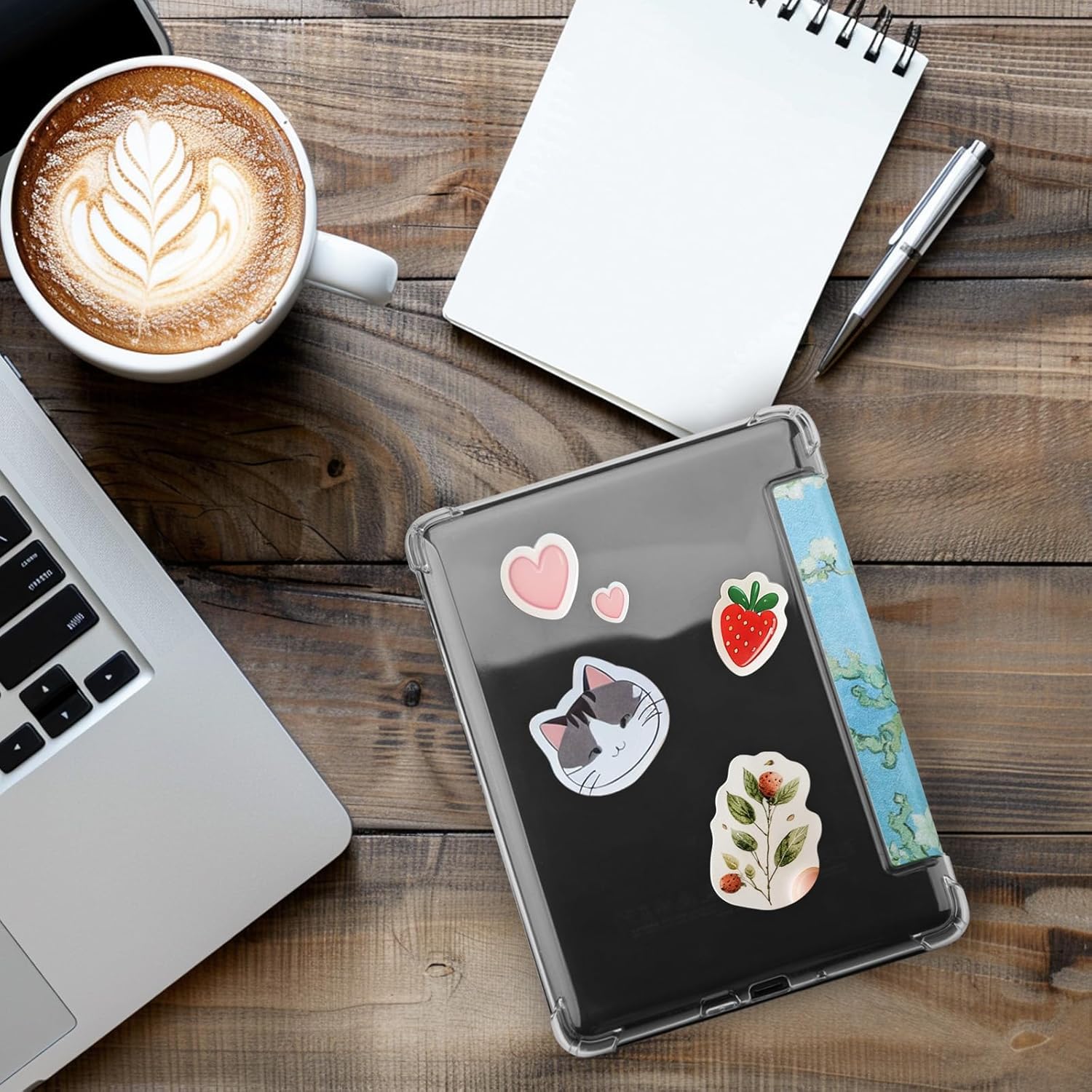 WALNEW Custodia per Kindle Paperwhite di 11a generazione 2021 e Signature Edition, custodia in pelle PU per Kindle da 6,8 pollici, cover posteriore flessibile e trasparente con funzione di
