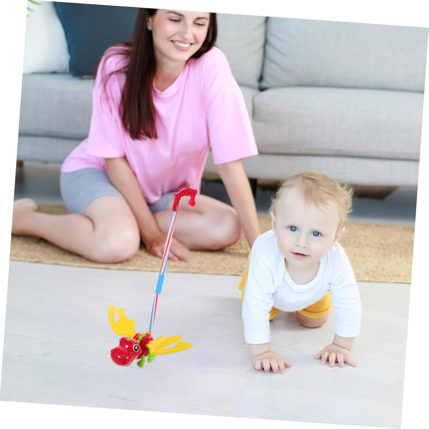 Totority Boy Girl Dinosaur Push Walker Toy for Learning to Pull Toy for Toddlers with Adorable Design Enhances Motor Skills and Balance Boys and Girls image 5 of 7 B0FCLGFHCG