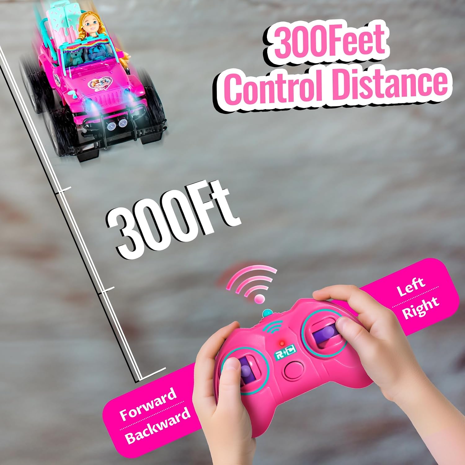 ULOVEME Remote Control Car for Girls with 5.5" Doll, Pink 2.4GHz RC Cars image 5