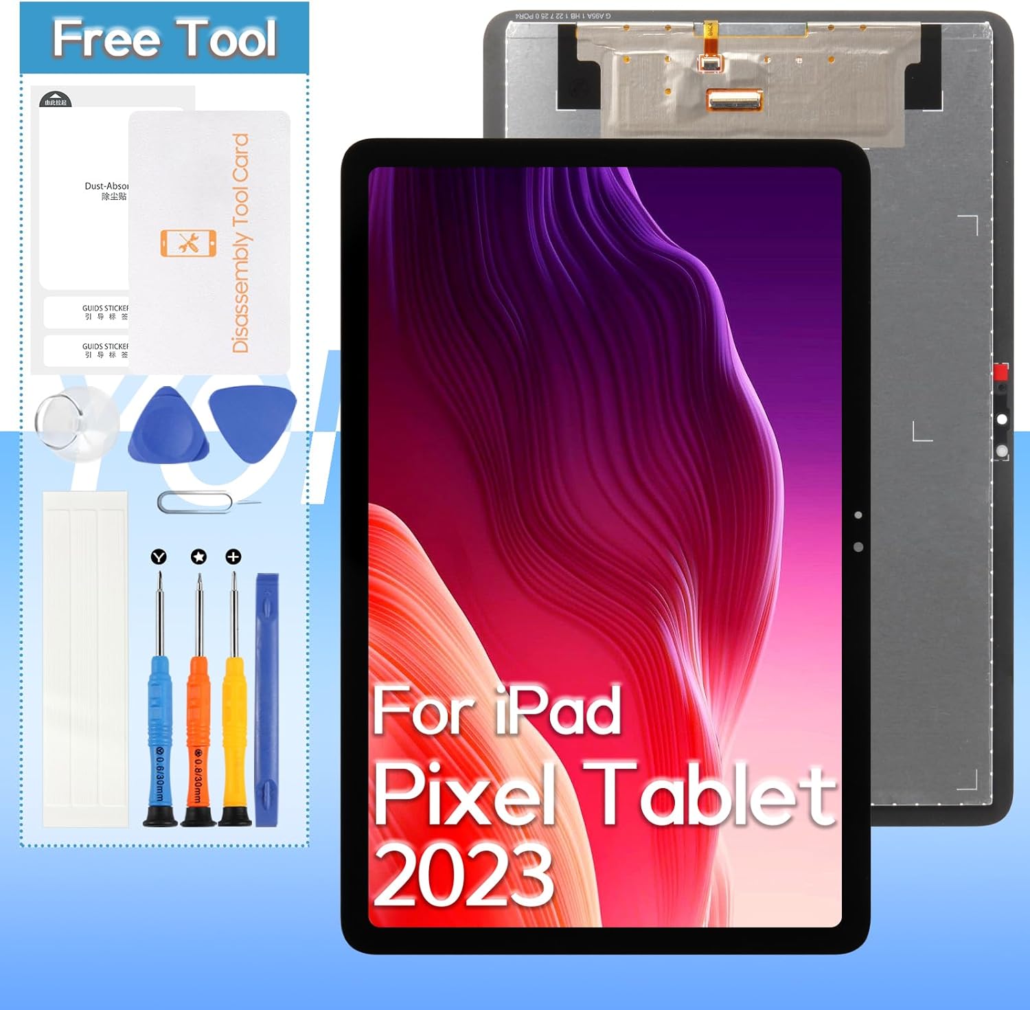 Screen Replacement for Google Pixel Tablet 2023 11.0" LCD Display Digitize Assembly Repair Part with Repair Kits