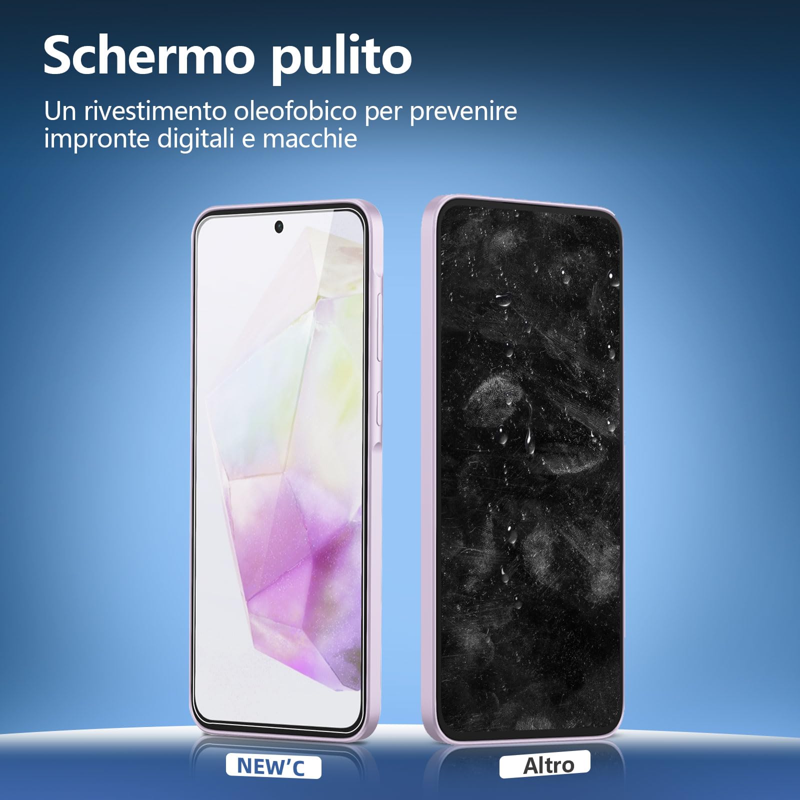NEW'C 3 Pezzi, Vetro Temperato per Samsung Galaxy A56 5G / A36 5G, Pellicola Prottetiva Anti Graffio, Anti-Impronte, Senza Bolle, Durezza 9H, 0,33mm Ultra Trasparente, Ultra Resistente