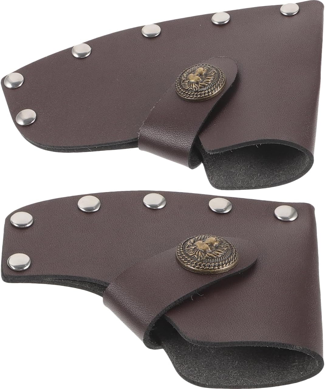 LIOOBO 2PCS Leather Hatchet Axe Sheath Chopping Axe Protector Head Cover with Leather Protective Sleeve Sturdy Outdoor Camping