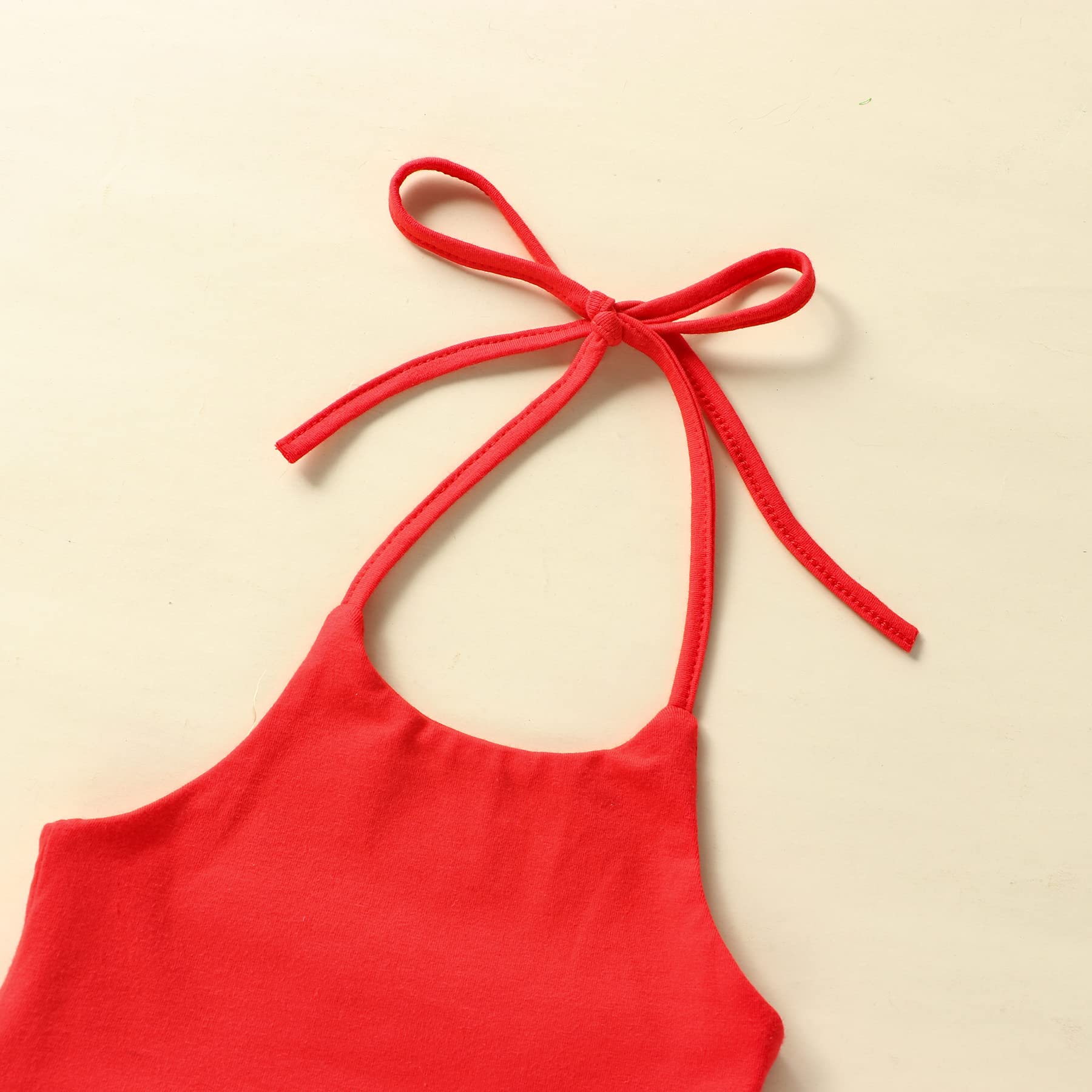 Ayalinggo Toddler Girl 4th of July Outfit Baby Floral Halter Crop Top Bell Bottoms Flare Pants Set Cute Summer Clothes Floral 6-12 Months