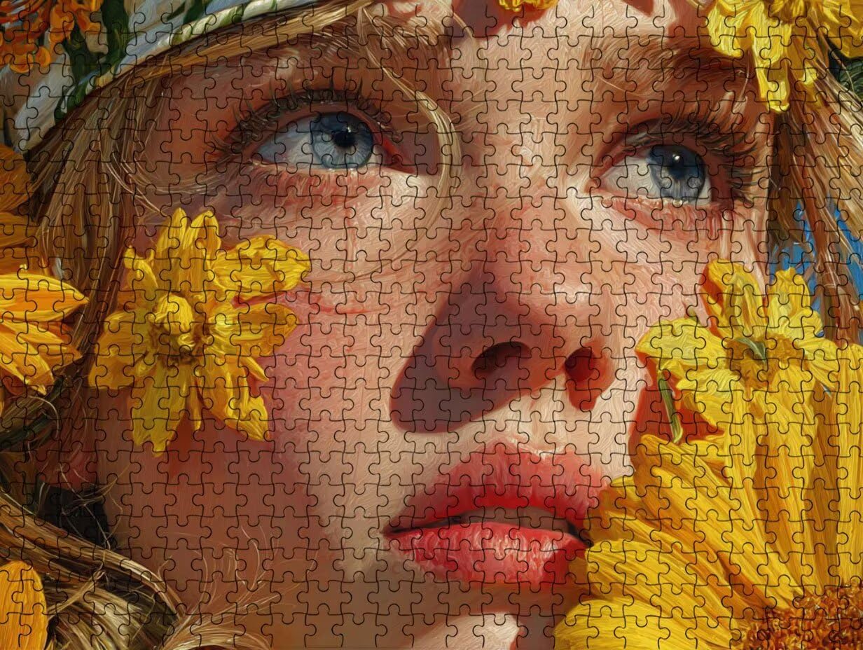 Słonecznik damski, puzzle 5000 elementów dla dorosłych, drewniana układanka