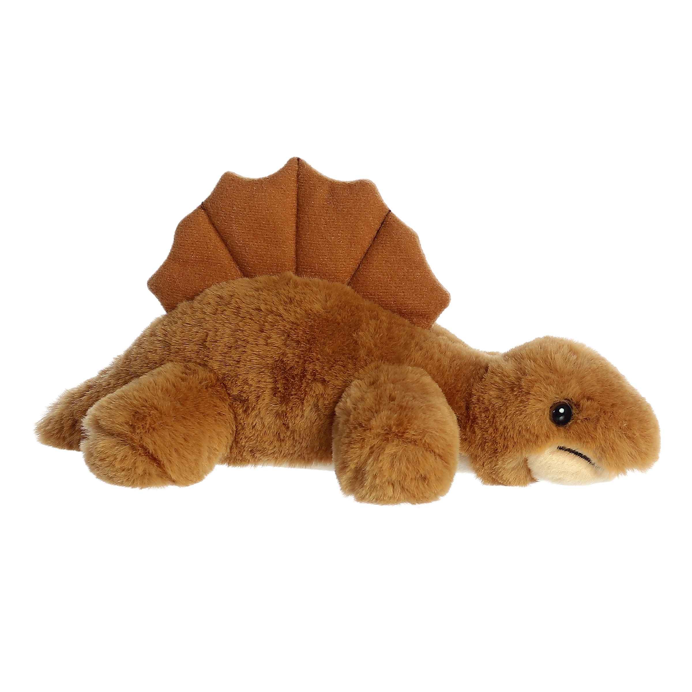 Aurora® Adorable Mini Flopsie™ Edaphosaurus Stuffed Animal - Playful Ease - Timeless Companions - Brown 8 Inches