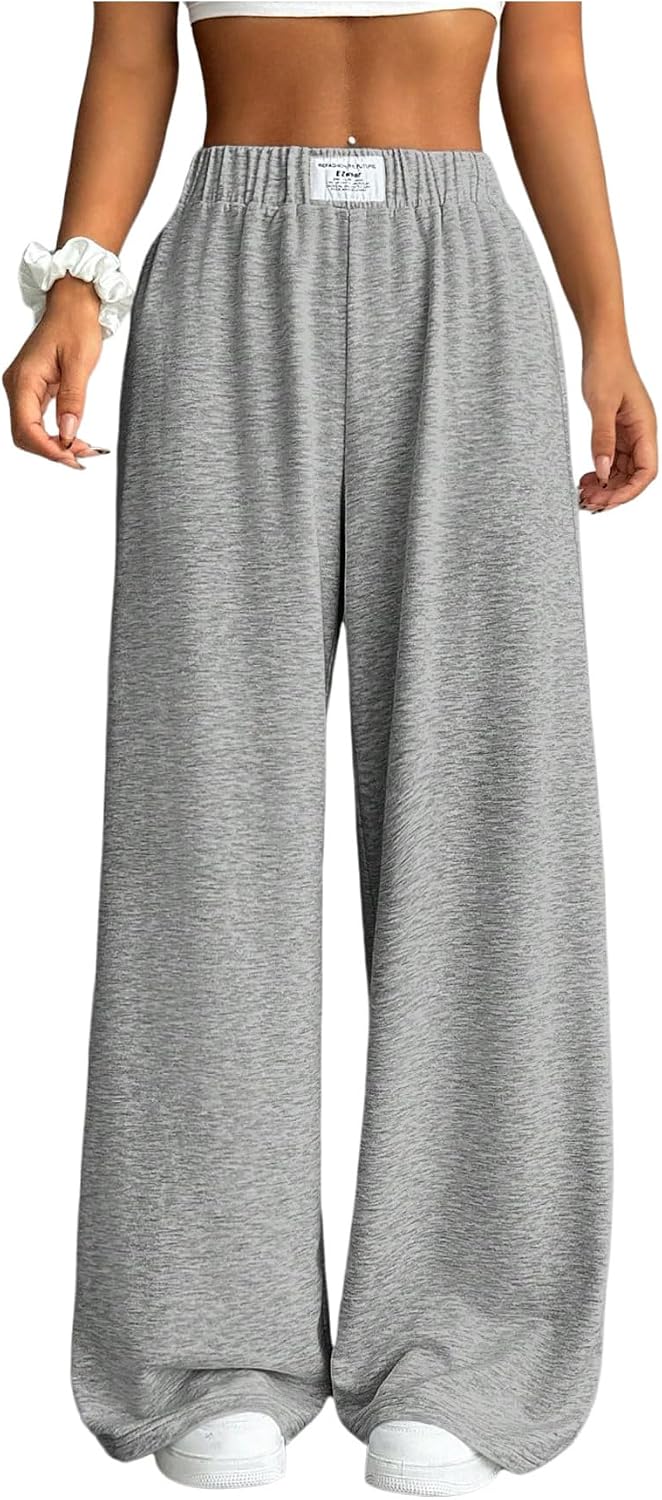SOLY HUX Girl's Wide Leg Sweatpants Elastic High Waisted Loose Baggy Pants with Pockets