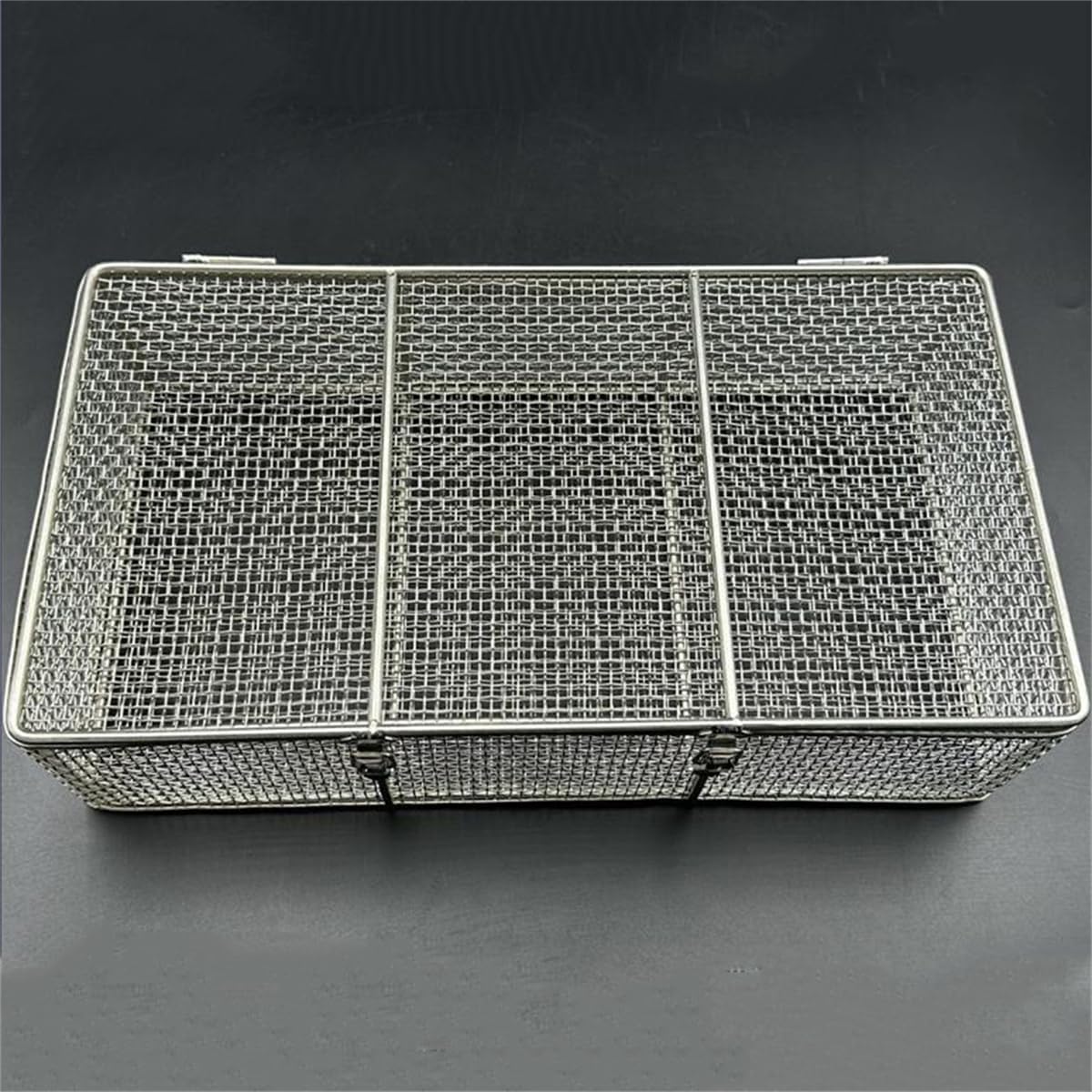 Cesta de esterilización de Acero Inoxidable 304 con Tapa, cestas para la esterilización de Instrumentos médicos, Bandeja para Instrumentos y cestas de Malla Perforada,50×30×20 cm
